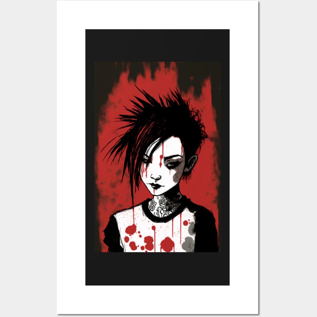 Emo Girl In Red Wall Art by TortillaChief